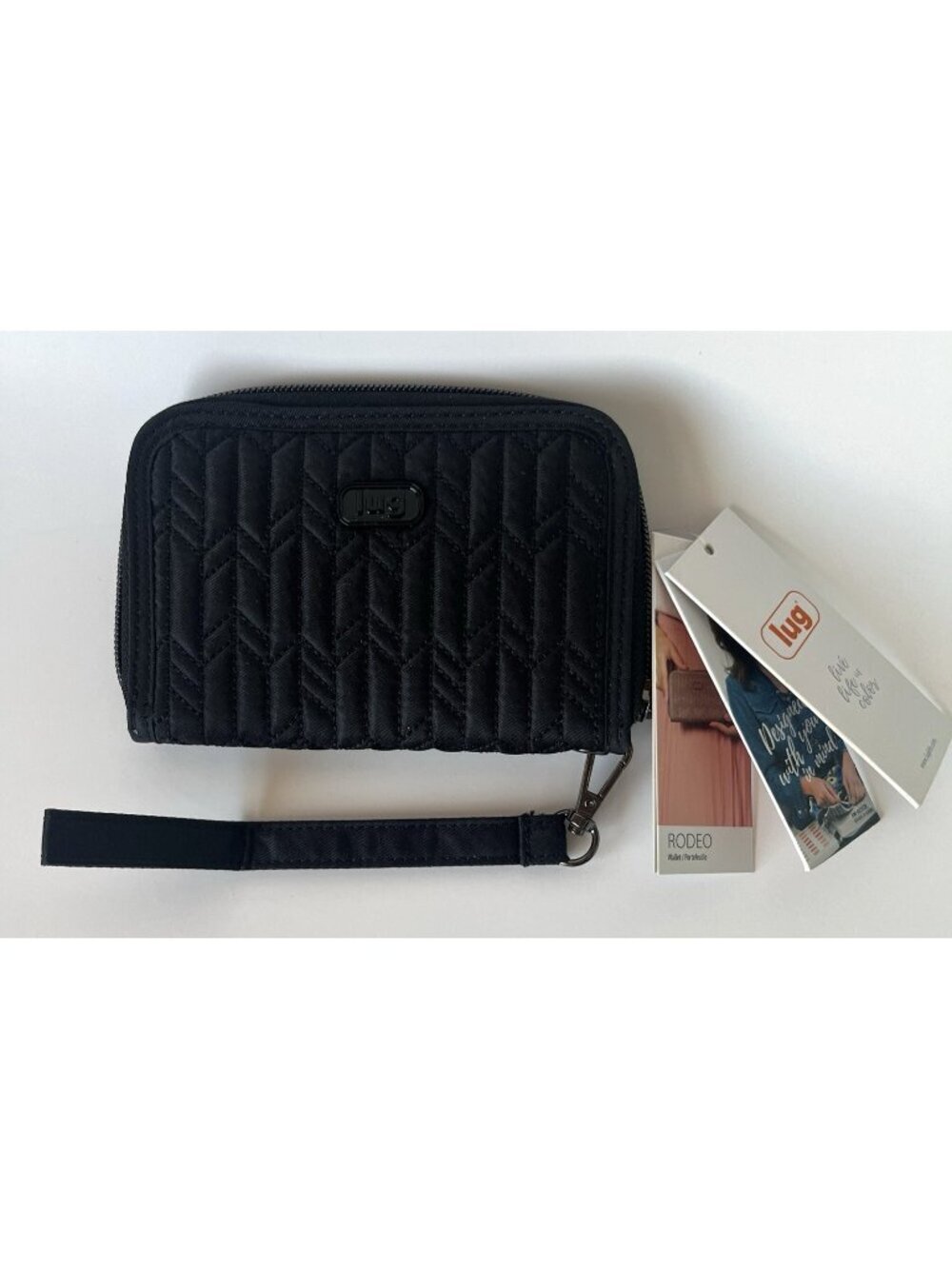 Lug Rodeo Midnight Black RFID Wallet Quilted New With Tags Wristlet
